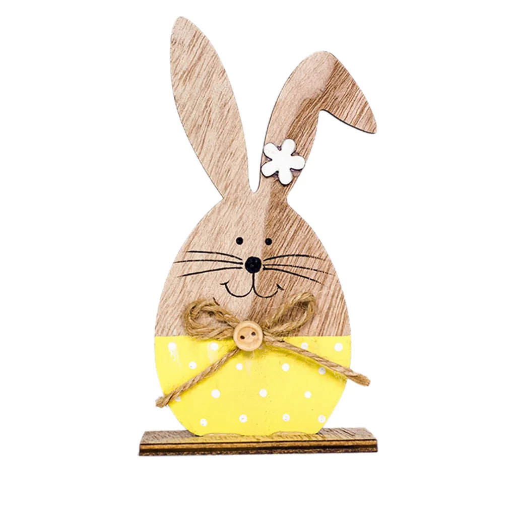 Scandinavian Ins Ornament Easter Wooden Bunny Decoration Easter Decorations Wooden Rabbit Shapes Ornaments Craft  Gifts