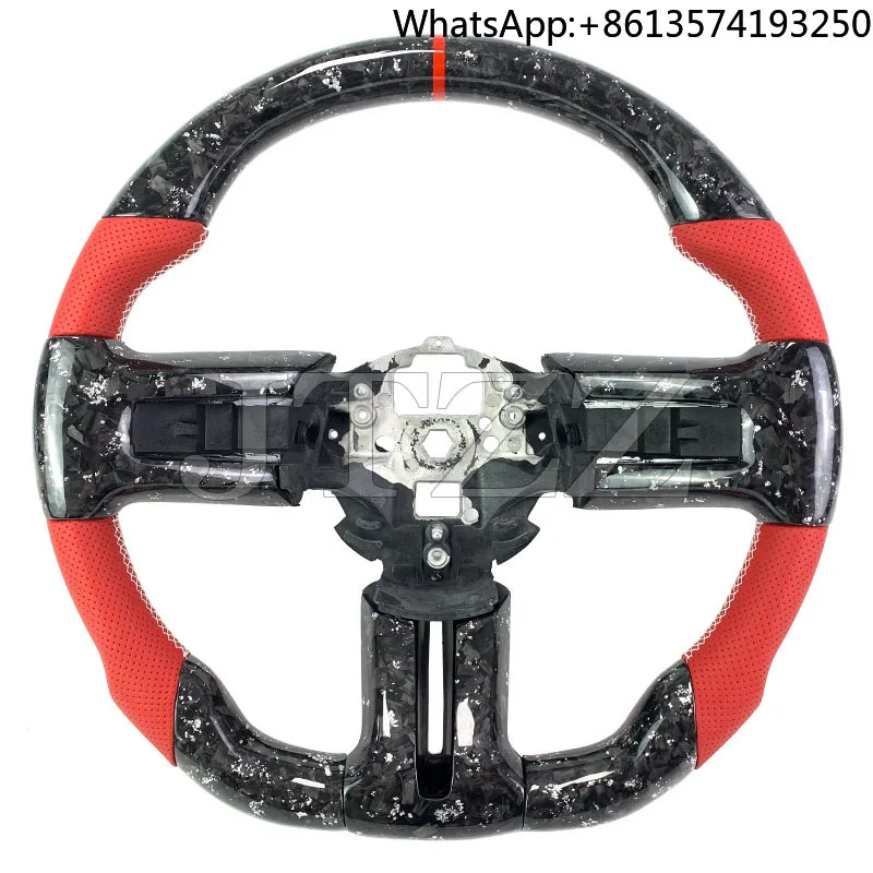

Car Accessories for Ford Mustang 2008 2009 2010 2012 2013 2014 Steering Wheel Carbon Fiber Leather Interior