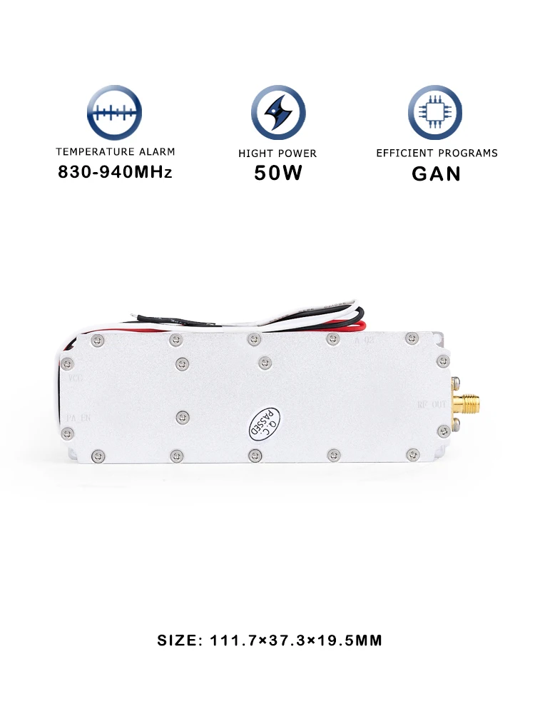 

50W 800MHz 830-940MHz GAN RF Anti Drone FPV UAV PA Module Jamming System Device Power Amplifier C-UAS Solution