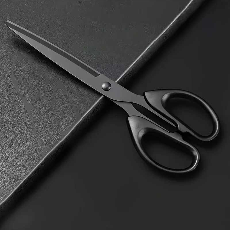 1 pair of black rust resistant and wear-resistant scissors, suitable for offices, homes, tailors, thread cutting, and student su
