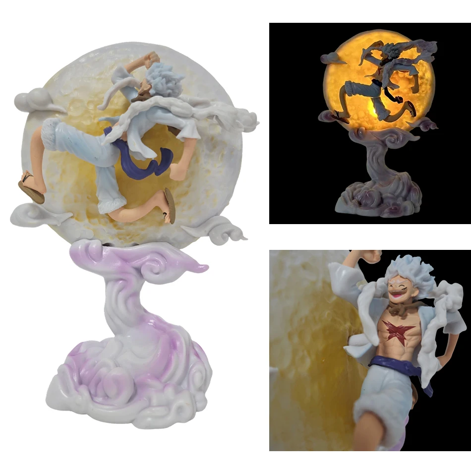 One Piece Anime Figure Monkey D Luffy Gear 5 With Moon Light Model Moon Fairy Nika Action Figure Statue Model Collection Toys