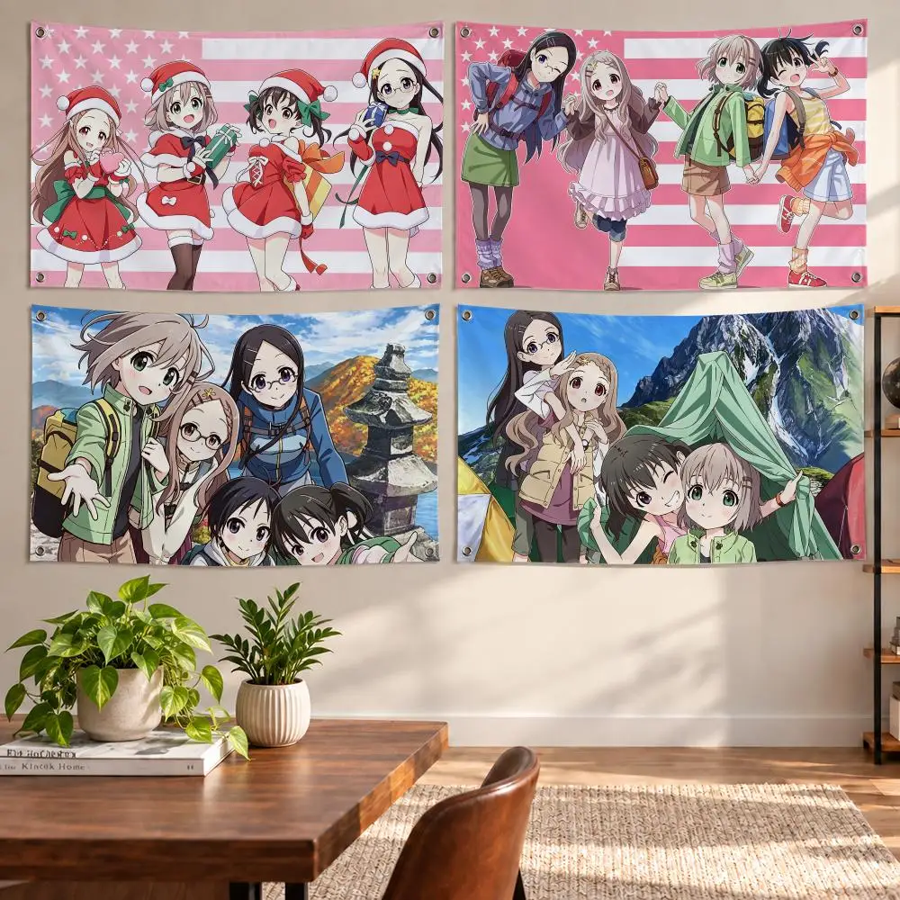 Anime Encouragement of Climb Flags Aesthetic Wall Tapestry Printed Wall Hanging Living Room Party Outdoor Decor