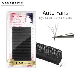 NAGARAKU Eyelashes Auto Fans Eyelash Extensions Bloom Eyelash Natural Soft Mega Volume Lashes