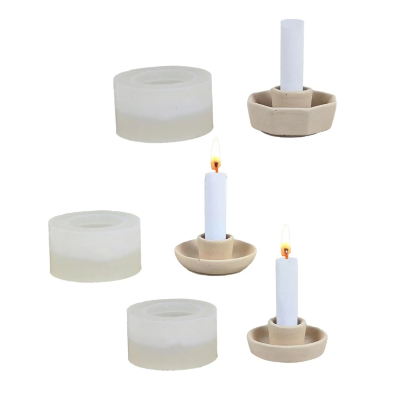 

Q0KE шестиугольная круглая силиконовая форма для подсвечника, форма для эпоксидной смолы для изготовления поделок