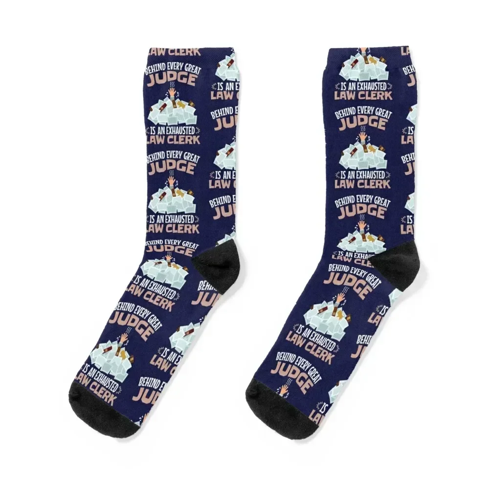 Behind Every Successful Judge Is An Exhausted Law Clerk Socks floral anti-slip Non-slip Men's Socks Luxury Women's