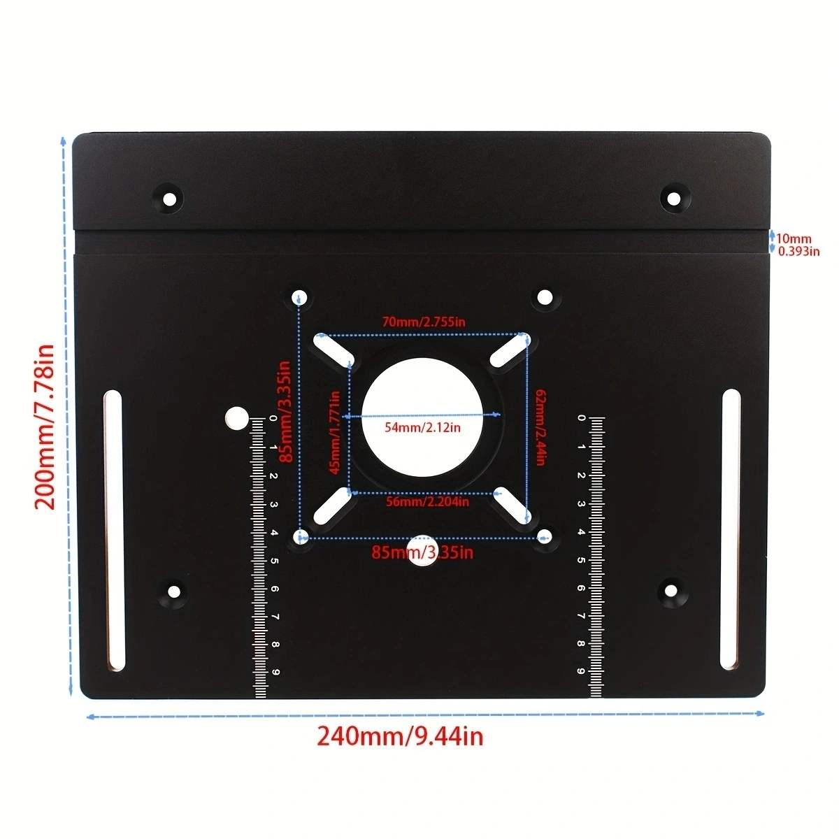 Piastra per inserto da tavolo per Router in alluminio piastra per fresatura del legno elettrica per fresatura del legno con manometro per guanti per