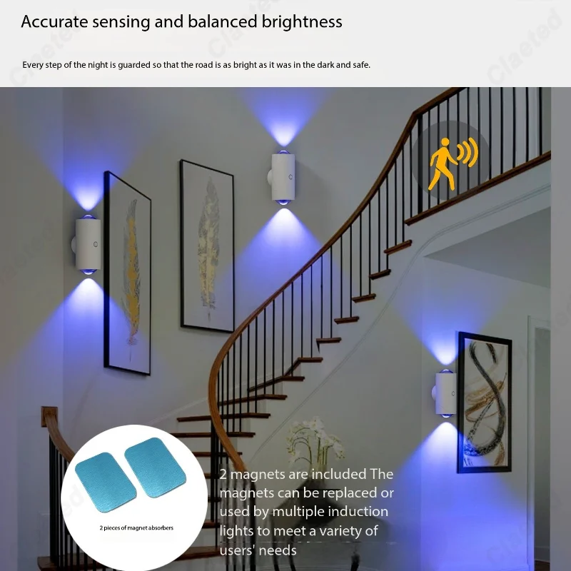 Creative new LED colorful gradient atmosphere nightlight intelligent human body induction magnetic magic color wall lamp
