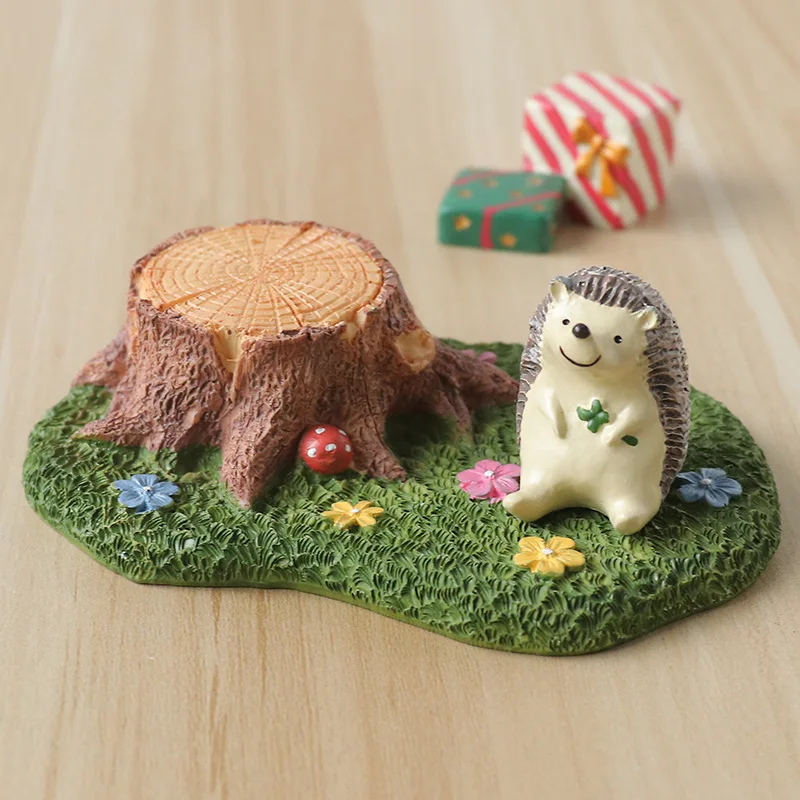 Zakka Mini Resin Grass Stump Decoration Micro Landscape Accessories Resin Small House Background Prop Decoration