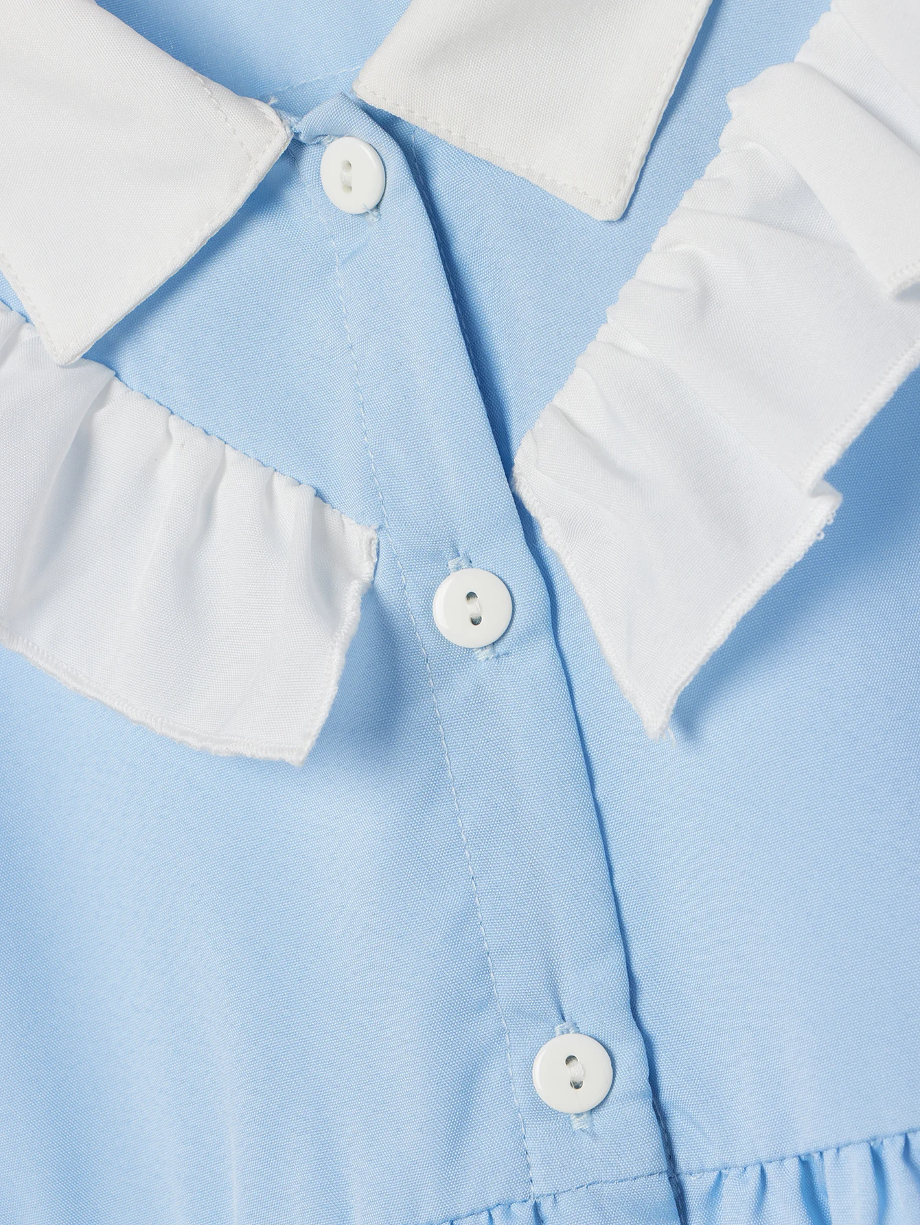 Children\'s Fresh Blue Dress - Cute Peter Pan Collar and Button Design