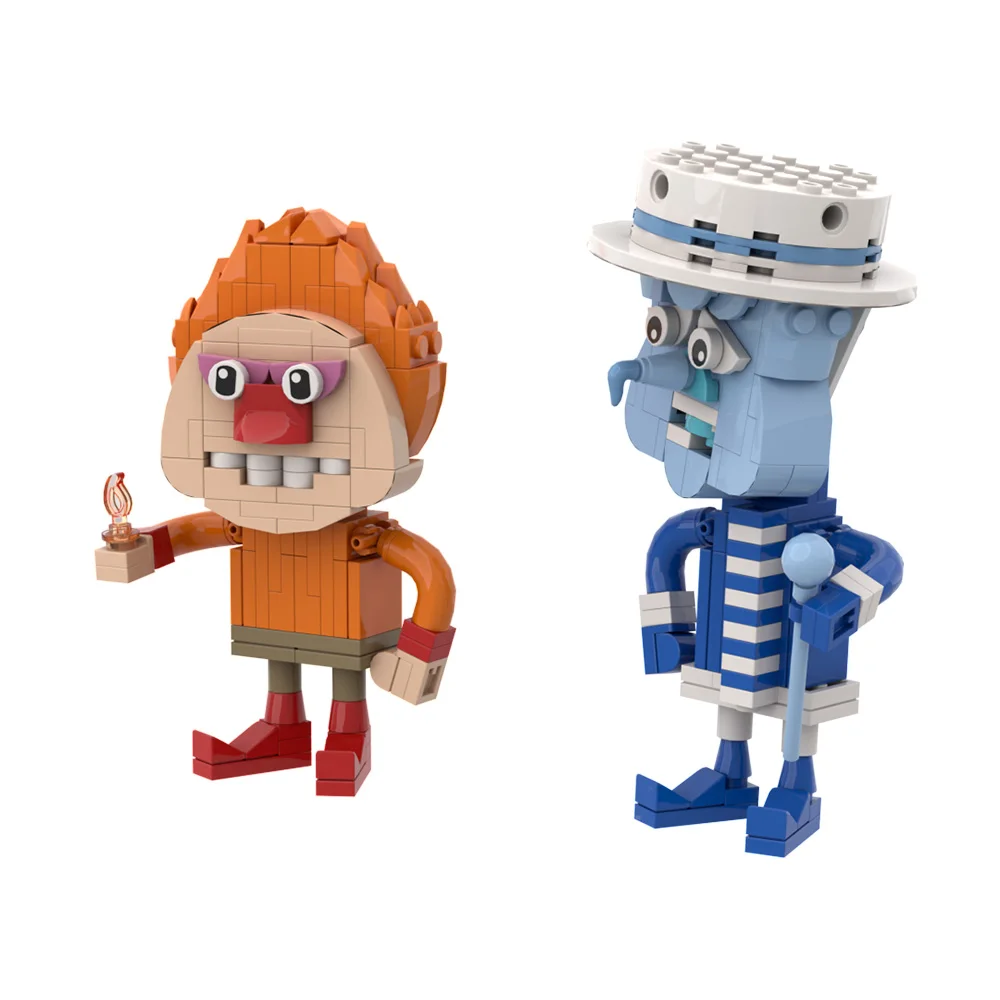 

New Year Santa Claus Movie Doll Model Building Blocks Snow Miser And Heat Miser Song Activity Figure Brick Toy Christmas Gift