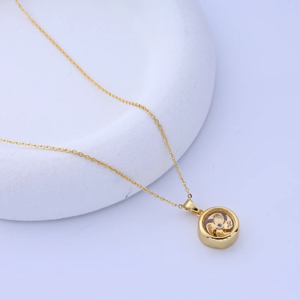 

New vintage-inspired diamond-inlaid rotating necklace, unisex design