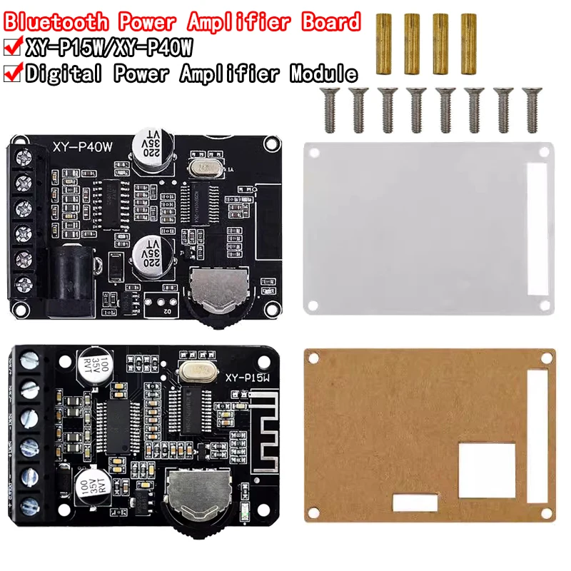 10W/15W/20W Stereo Bluetooth Power Amplifier Board 12V/24V High Power Digital Amplifier Module XY-P15W XY-P40W