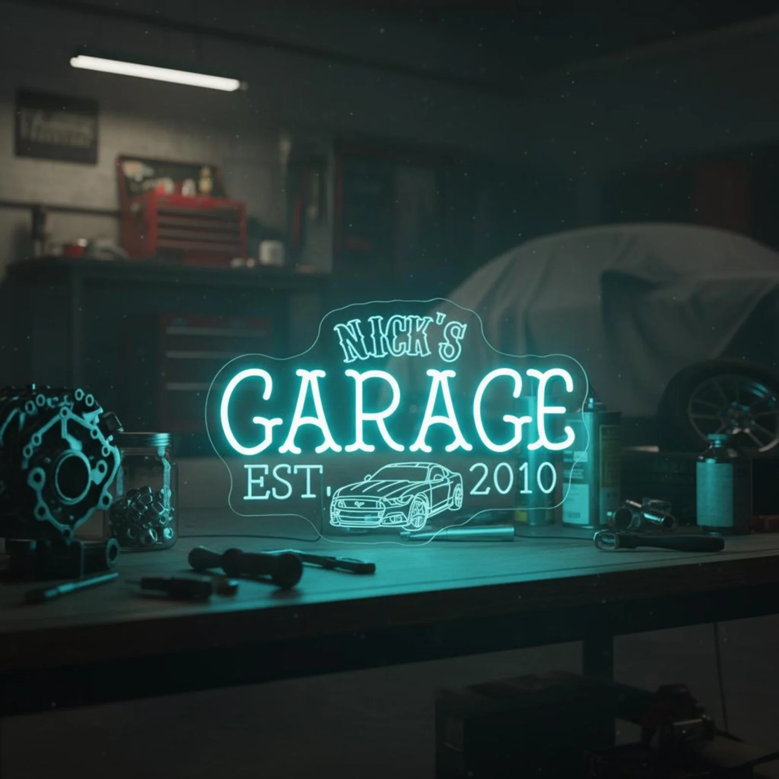 

Неоновая вывеска для гаража на заказ, неоновая вывеска для автомобиля на заказ, декор для гаражного бара, вывеска автомобиля в мастерской, подарки для мужчин, вывеска мужской пещеры, неоновая вывеска на заказ