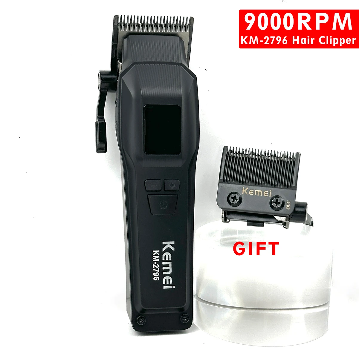 4600mAh KM2796 9000RPM Brushless Motor Hair Clipper Professional Barber Hair Cutting Machine Electric Trimmer for Men