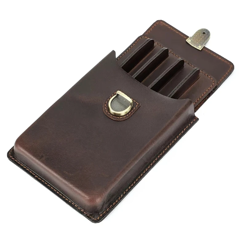 Чехол для перьевой ручки из натуральной кожи ручной работы, органайзер для перьевых карандашей, офисные школьные канцелярские принадлежности