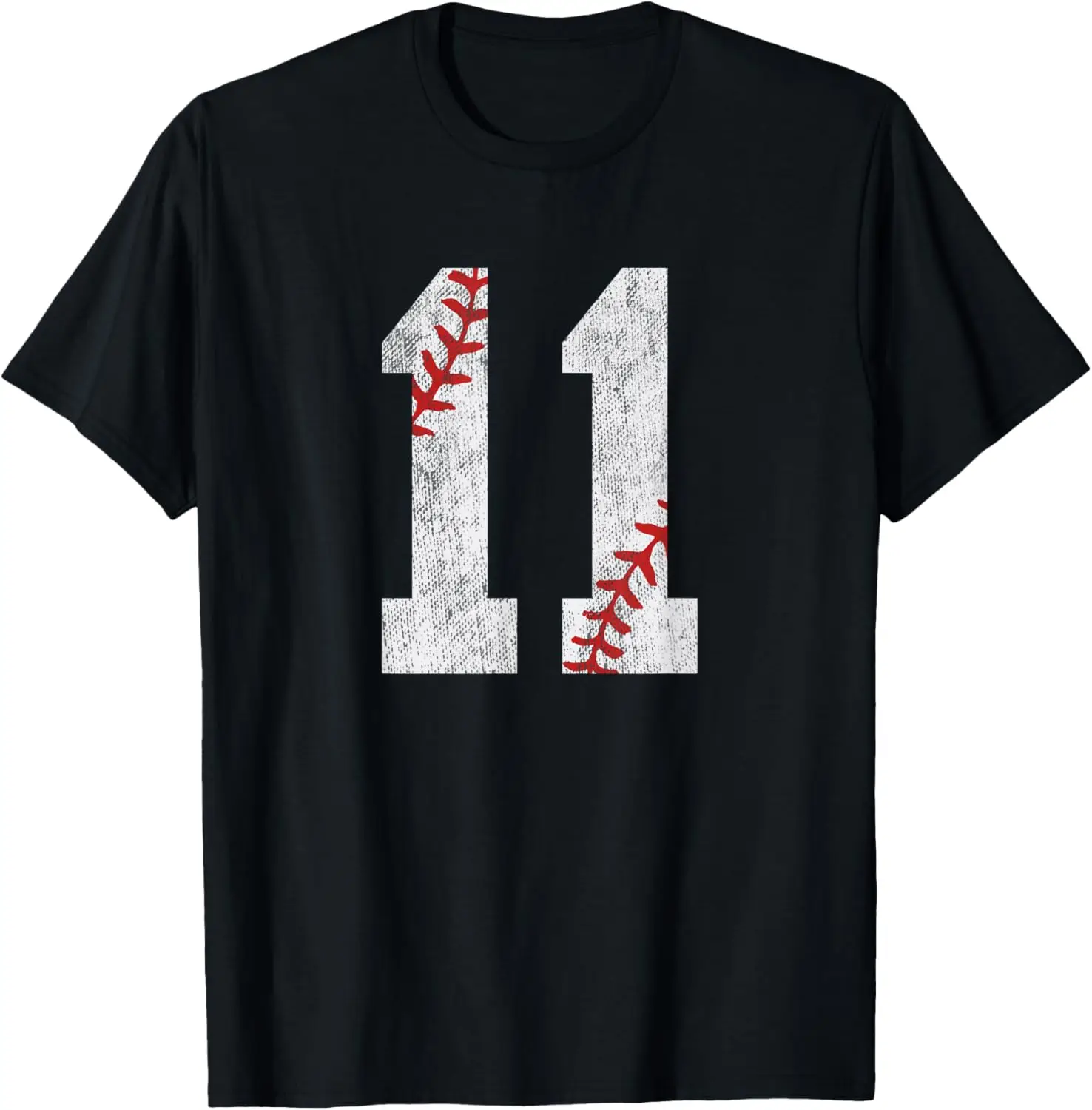 Number #11 Vintage 11th Birthday Baseball Lover 11 Years Old T-Shirt