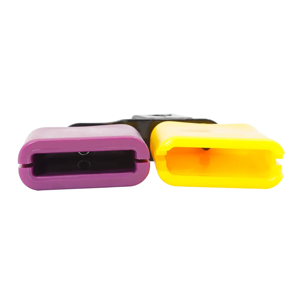 Yellow and Purple Square Wooden Fish Cow Bell High and Low Pitch Cattle Percussion Instrument Wooden Clapper