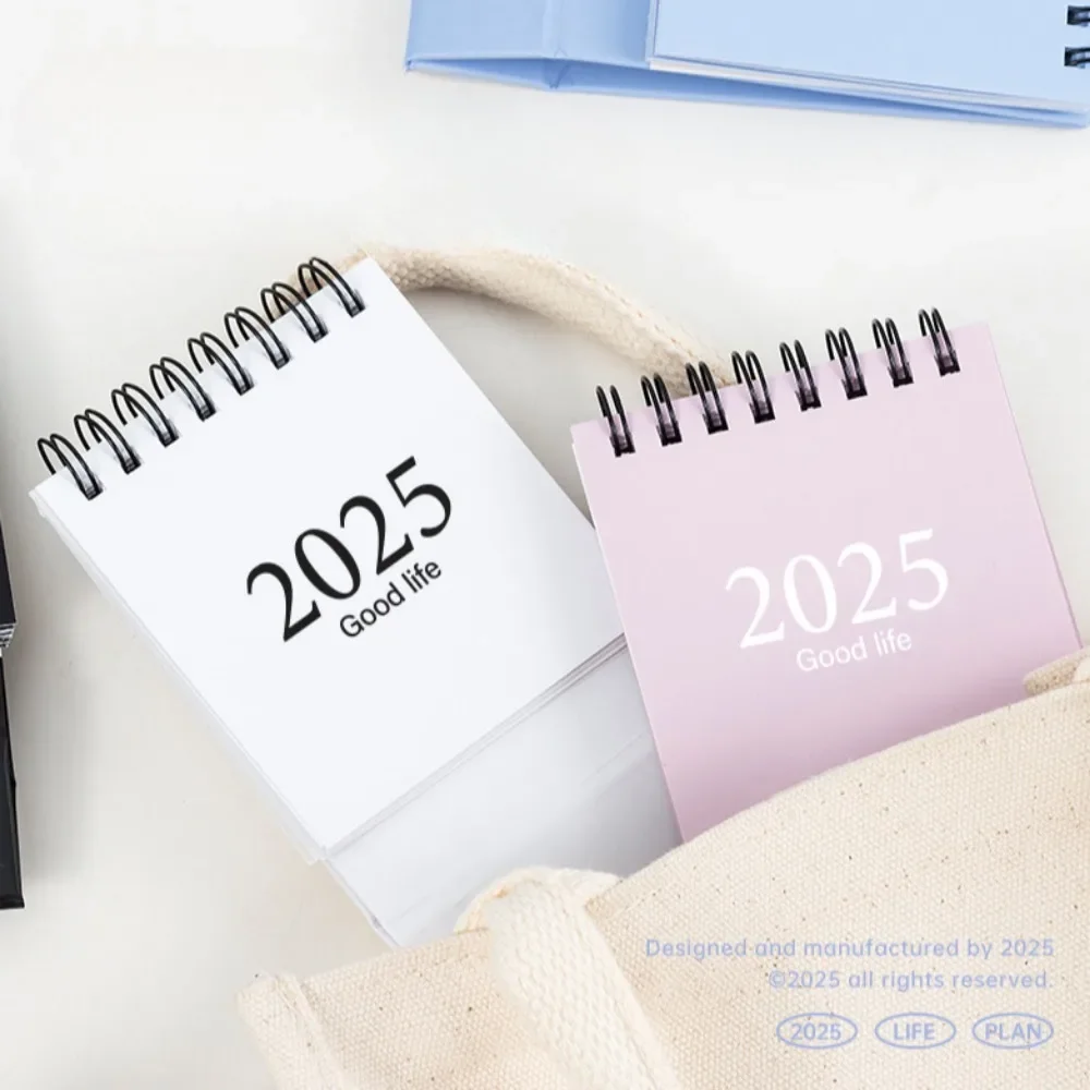 Mini Calendario de escritorio en inglés, decoración creativa de oficina, diario, planificador de aprendizaje, 2025, 2024