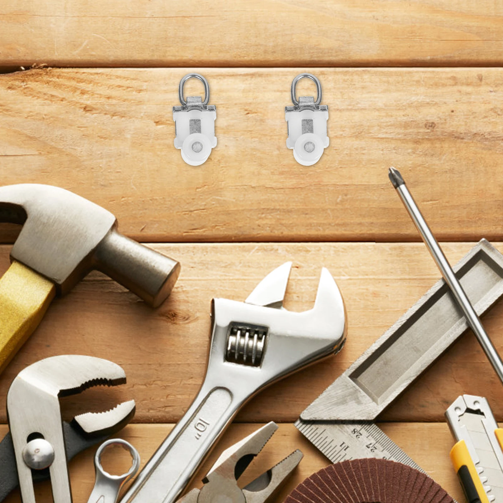 

30Pcs Curtain Track Rollers Dual Wheel Alloy Plastic Ceiling Curtain Hanging Pulleys Smooth Glide Noise Reduction Rail Track