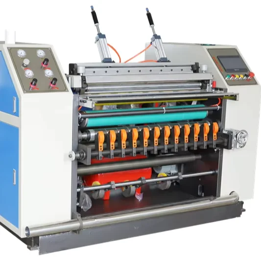 PLC Controlled Paper Slitting Rewinding Machine Thermal Paper Cutting Making Line High Efficiency Engine Gear Core Structure