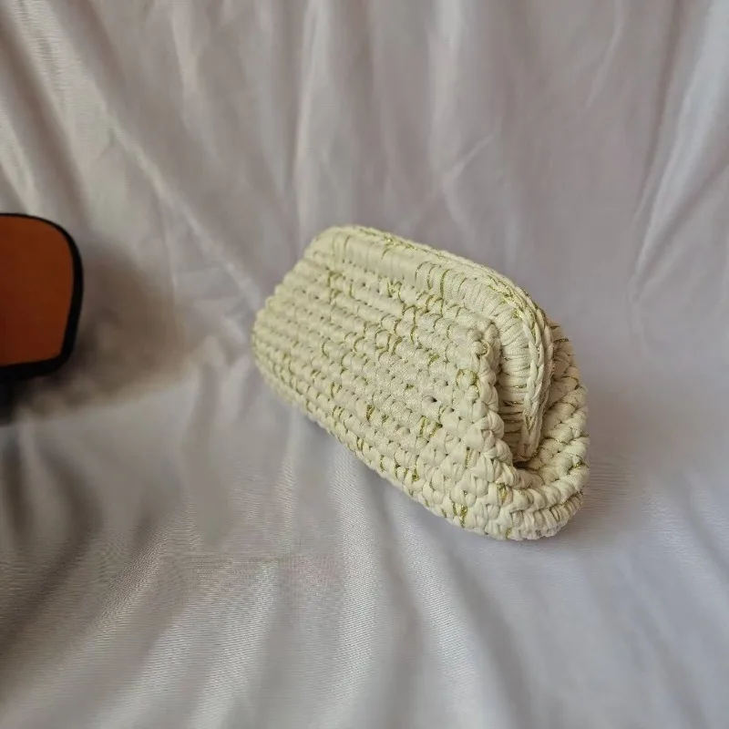 حقيبة نسائية منسوجة يدويًا 2025 حقيبة أحمر شفاه متخصصة عصرية جديدة سلسلة حقيبة ساعي فاخرة بلون سادة متعددة الاستخدامات #3