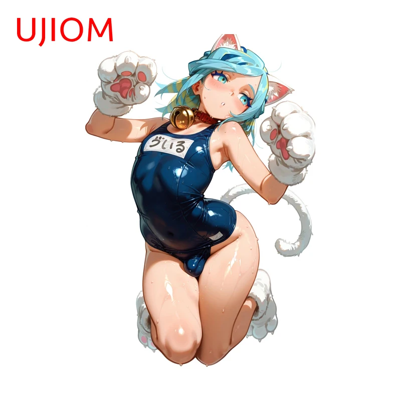 UJIOM Cute Cat Ears Femboy Hot Alluring Graphics Wall Sticker Vibrant Waterproof Artistic Eye-Catching Decal House Decoration