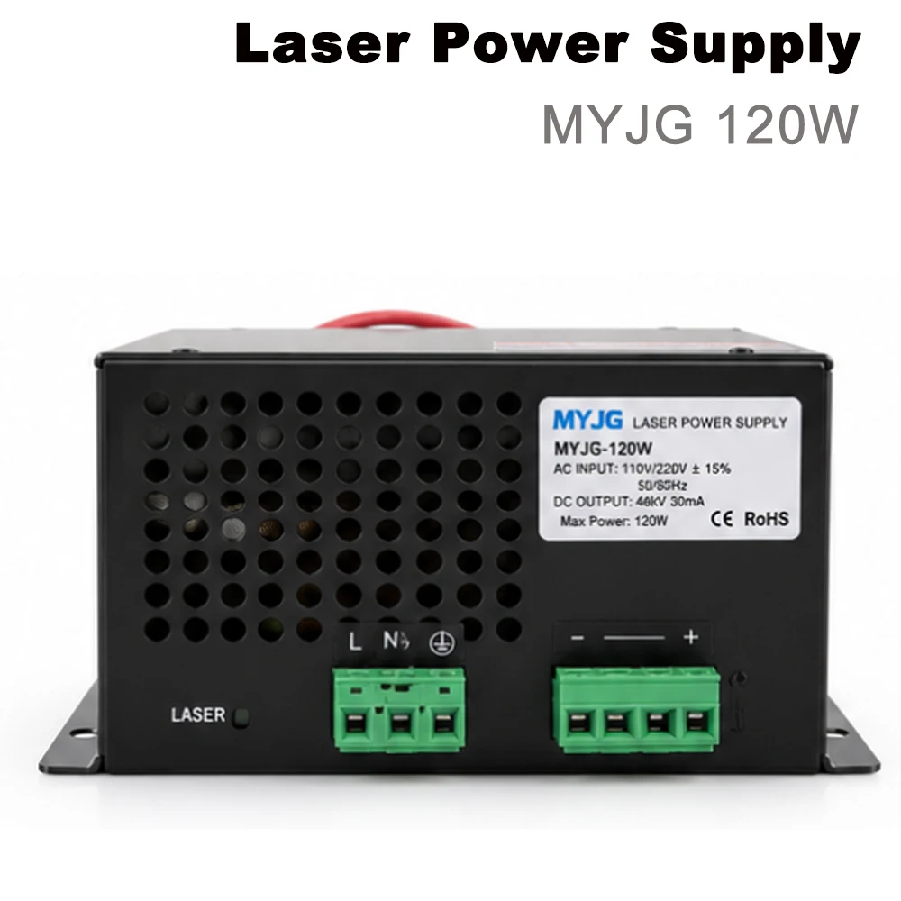 120W Laser Power Supply Source Replacement MYJG-120W 110/220V for Reci Yongli EFR Co2 Laser Tube Cutting Machine