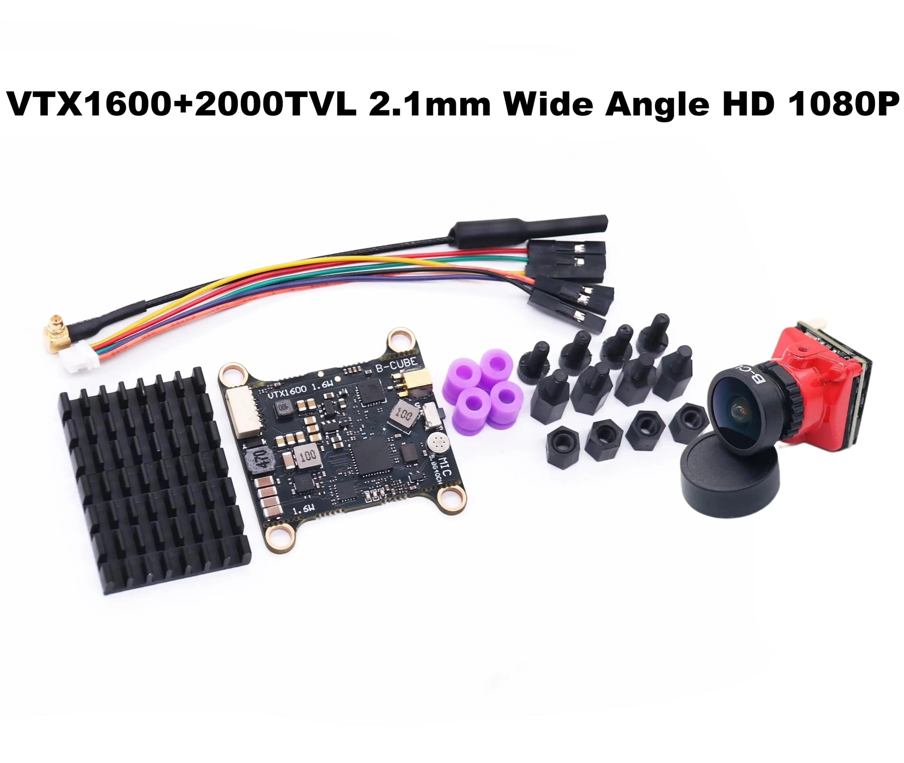 B-CUBE 5.8G VTX 800 1000 1600 2500mW 48CH Transmissor de vídeo de tensão de entrada FPV INAV Câmera 2000TVL CCD 2.1mm Grande angular HD 1080P