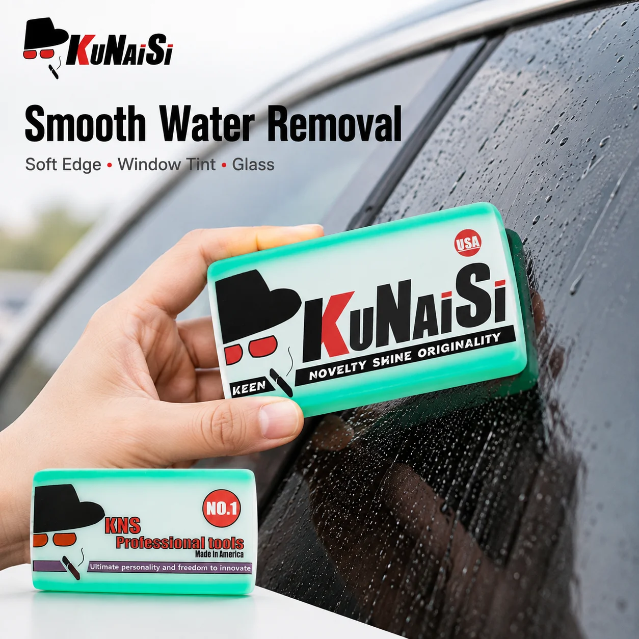 KUNAISI Double Layer TPU Rubber Squeegee Sandwich Squeegee for PPF Car Paint Protection Film Vinyl Wrap Installation