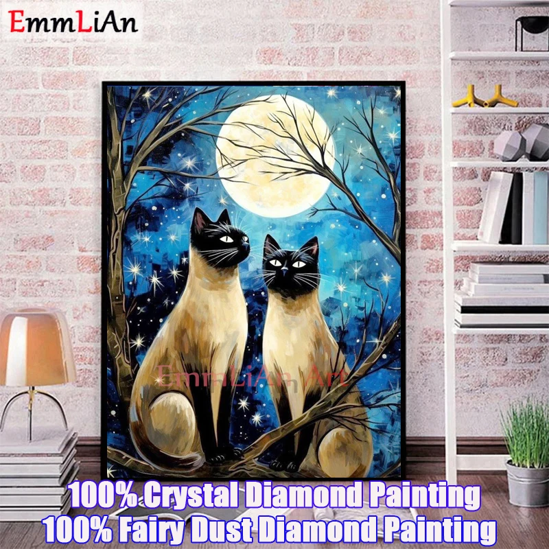 

Christmas Cat Full Crystal Diamond Embroidery Animal Mosaic Art DIY Fairy Dust Diamond Painting Rhinestone Picture Handmade Gift