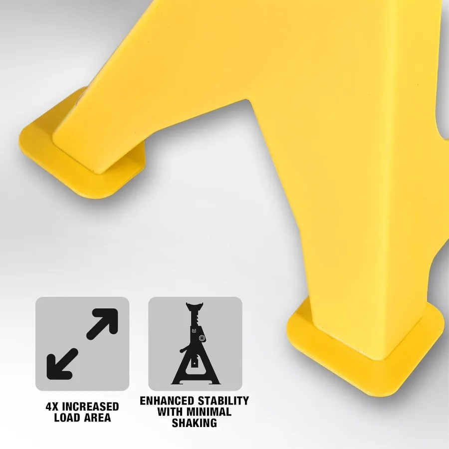 Supports de cric en acier robuste avec mécanisme de verrouillage à double verrouillage et grand pied pour soulever des SUV et des véhicules lourds 13 000 lb Ca