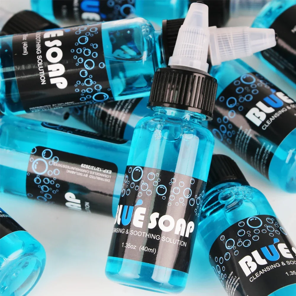 40/500ml Tattoo Blue Soap Concentrating Tattoo Cleaning Soothing Soap Mild Tattoo Aftercare Solution Tattoo Cleaning Supply