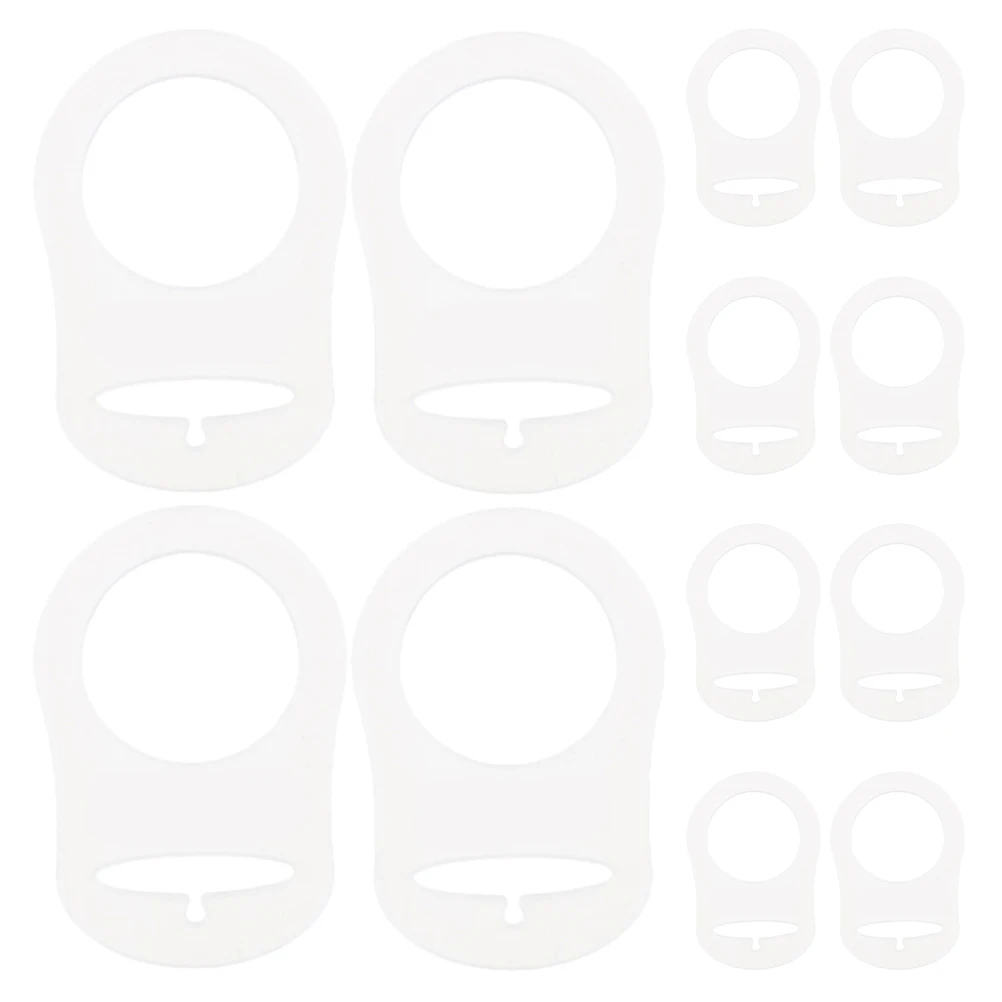 

20pcs Pacifier Holder Rings Clear Soother Clips Baby Pacifier Attachment Transparent Silicone Adapter