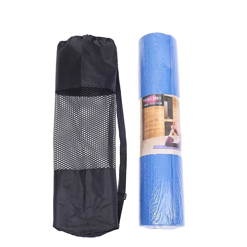 Yoga Mat Carrier Mesh Bag Nylon Yoga Mat Storage Bag Backpack Waterproof Fitness Center Black (Yoga Mat Not Including)