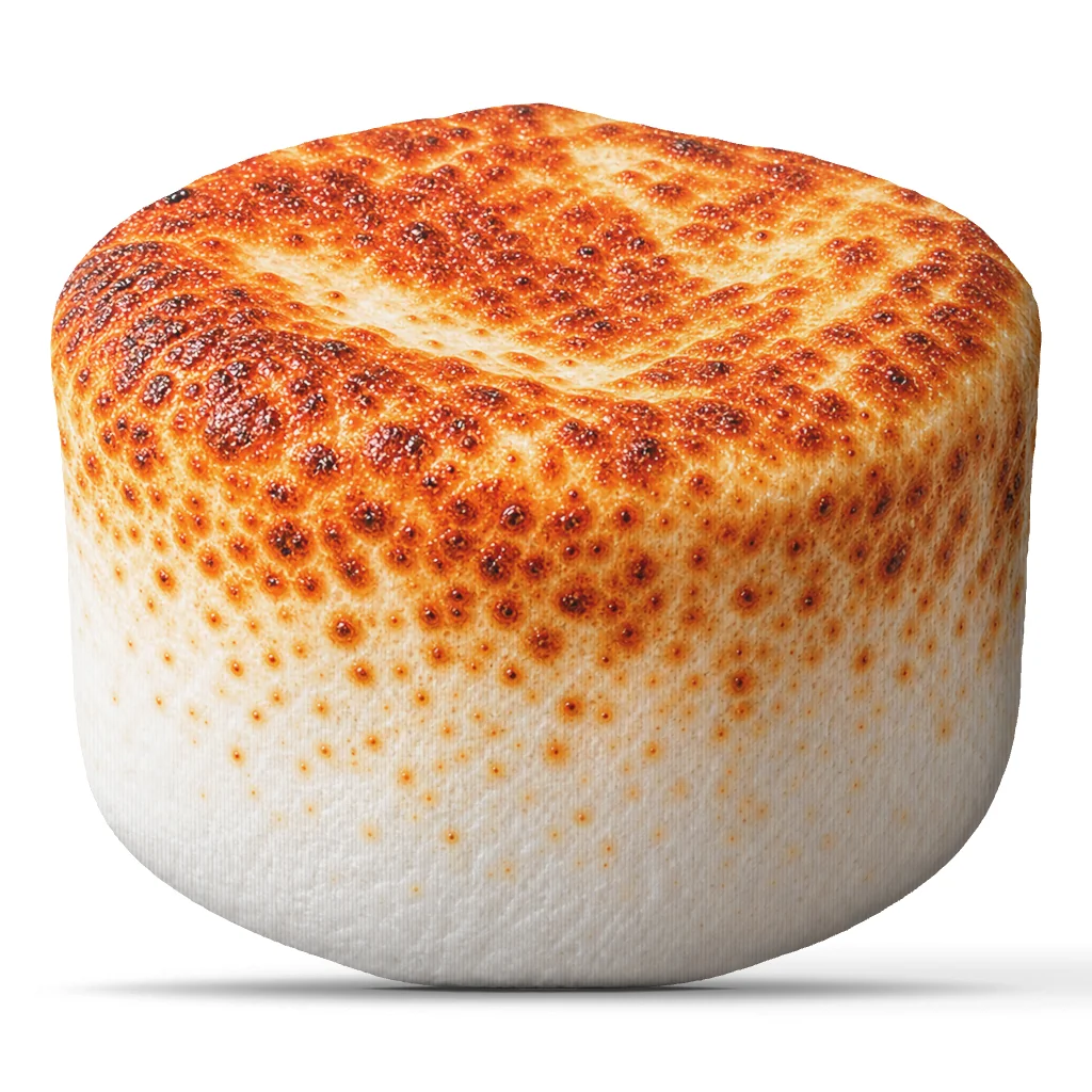 Toasted Marshmallow Plush Pillow Food Shaped Cushion Stuffed Throw Pillow Campfire Theme Soft Sofa Bedroom Home Decor Gift
