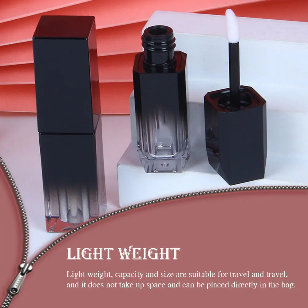 

Набор из 5 пустых прозрачных многоразовых пластиковых тюбиков для блеска для губ, компактный размер, для хранения DIY-помады, легкие, удобные для путешествий флаконы