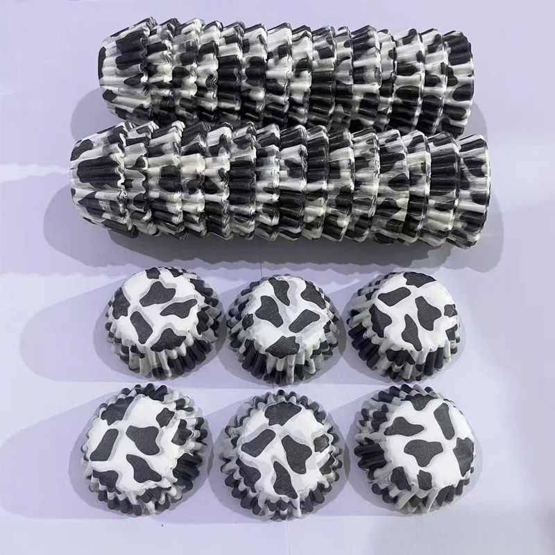 100Pcs200Pcs300Pcs500Pcs1000Pcs Cow-Shaped Mini Paper Liners, Oil-Resistant Baking Liners, High-Temperature Resistant and Easy to Demold, Special for Holiday Baking, Convenient Baking Tools for Homemade DIY Desserts
