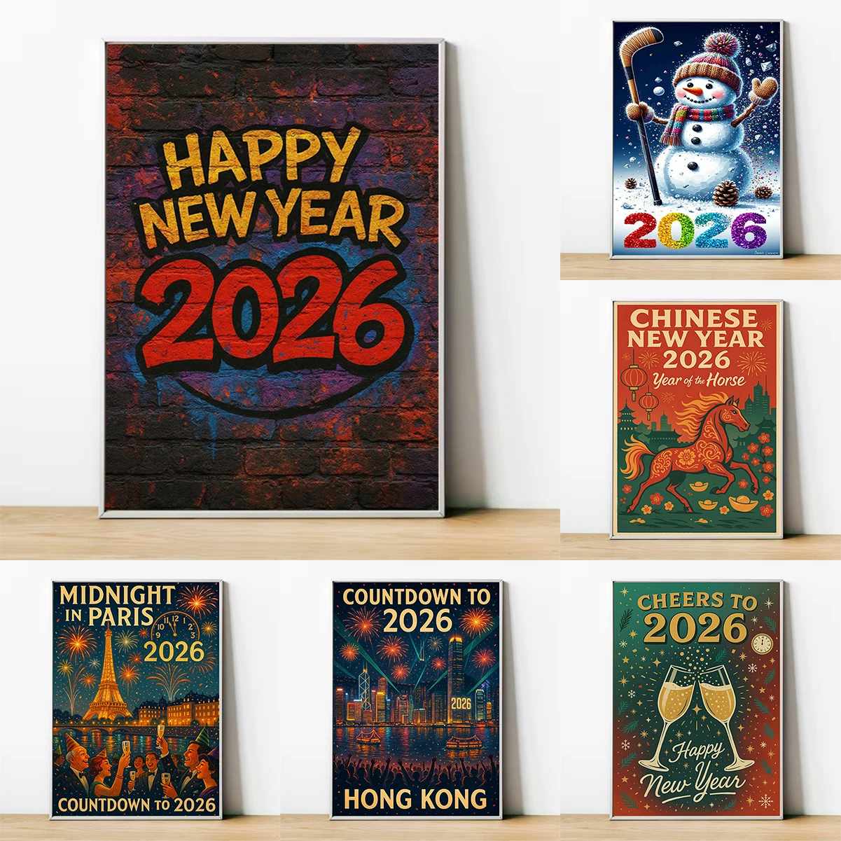 

2026 New Year Poster Home Interior Decoration Living Room Office Wall Art Bedroom Decor Gift Decorative Posters Coffee House Bar
