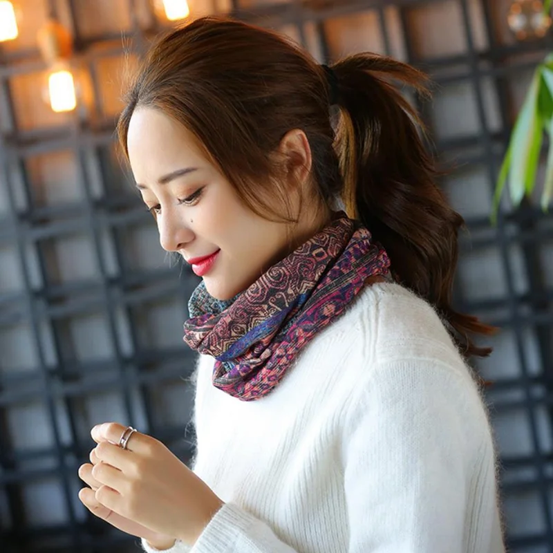 Multi-usage femmes imprimé enveloppement cou écharpe casquettes cyclisme sport Bandana bandeau chapeaux masque facial Turban pull bonnets chapeau