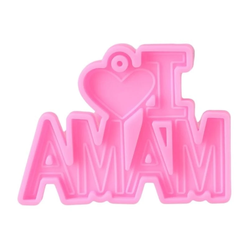 I Love Mom Dad Word Letter Keychain Epoxy Resin Mold Thanksgiving Mother Father Day Pendant Handmade Silicone Mould DIY Crafts