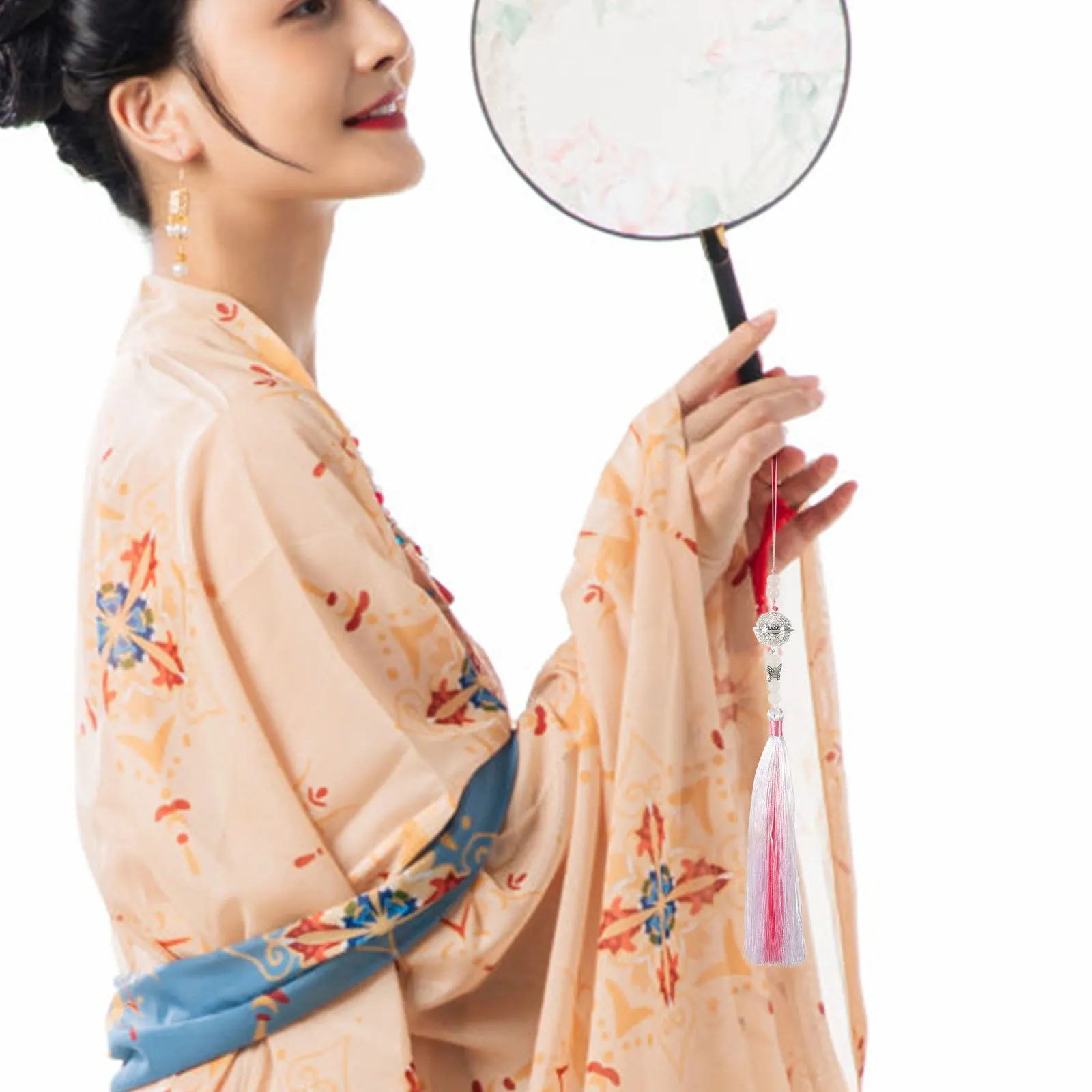 

2Pcs Retro Chinese Tassel Waist Ornament Handmade Pendant with Auspicious Design Ideal Gift for Lovers of Classical