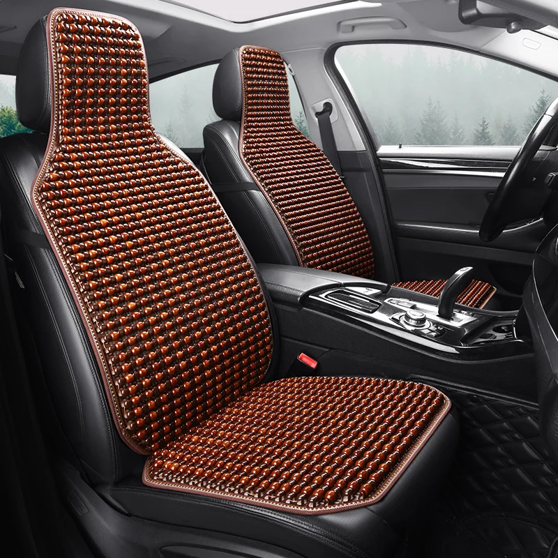 1PCS Summer Cool Car Seat Cover Natural Maple Wood Bead Car Seat Cushion Massage Breathable Environmental Waterproof Seat Mat