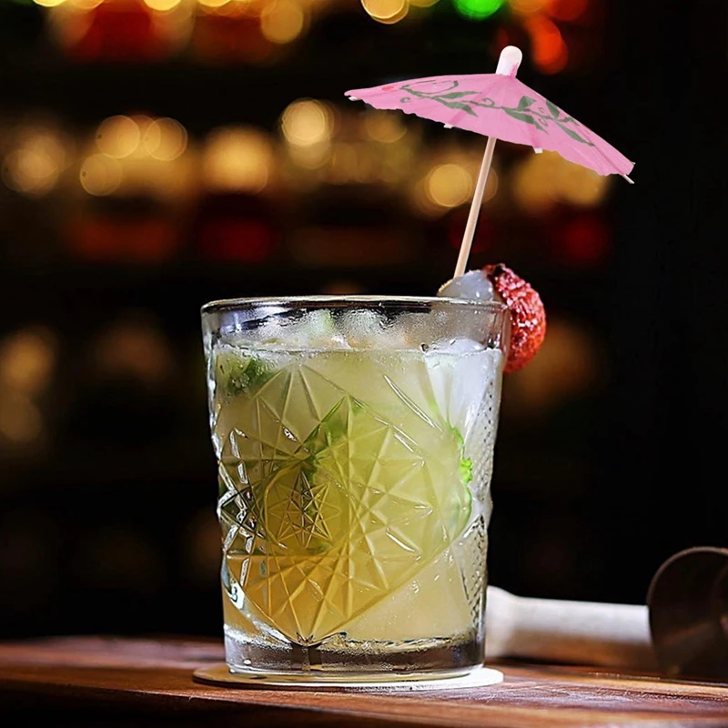【HOT N07R】 144Pcs Color Flower Paper Small Umbrella Sign Fruit Sign Cocktail Sign Bar Supplies Fruit Plate Drink Decoration