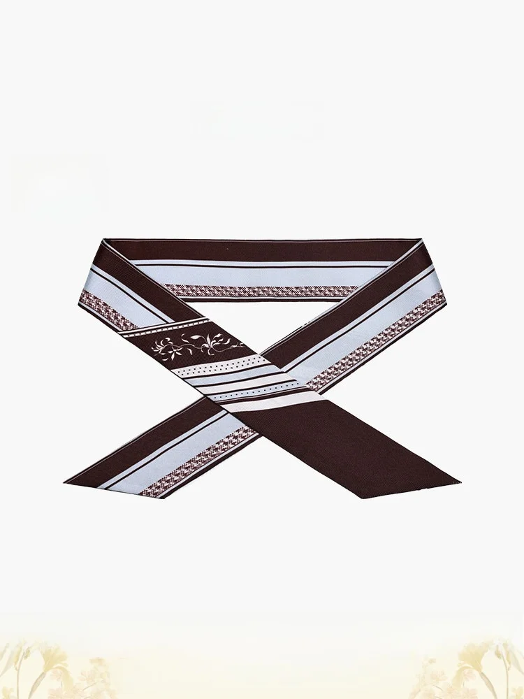 

Xinuosichou Silk Scarf True Silk Long Purple Ribbon Silk Youth Fashionable Summer Print Multifunctional Scarf for Co...