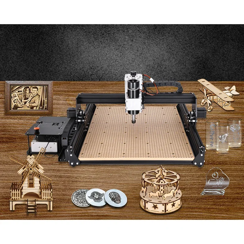 500W Spindle CNC Router Machine, 4540 3 Axis Engraving Machine 430 x 390mm Working Area GRBL DIY Milling Wood Metal Acrylic MDF