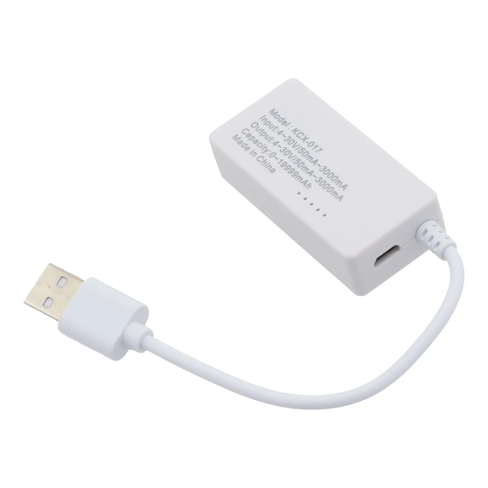 Power Capacity Tester Current Voltmeter USB Tester 4-30V/50mA~3000mA Data Saving Function Electrical Accessory