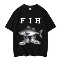 Funny Fih Misspelled Fish Shoes Meme Graphic T Shirts High Street Fashion Short Sleeve T-shirts Unisex Casual 100%cotton T-shirt