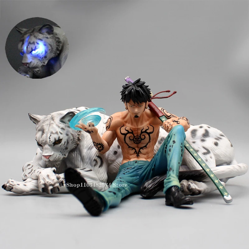 11cm Anime Law Snow Leopard Figure One Piece Gk Statue Oka Shichibukai Trafalgar Law Action Figure Model PVC Collectible Toys