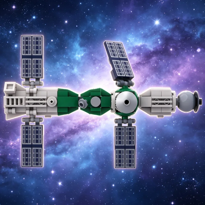 Vintage Space Probe Lander MOC Building Blocks Space Exploration Display Model DIY Brick Building Set Desktop Display Model