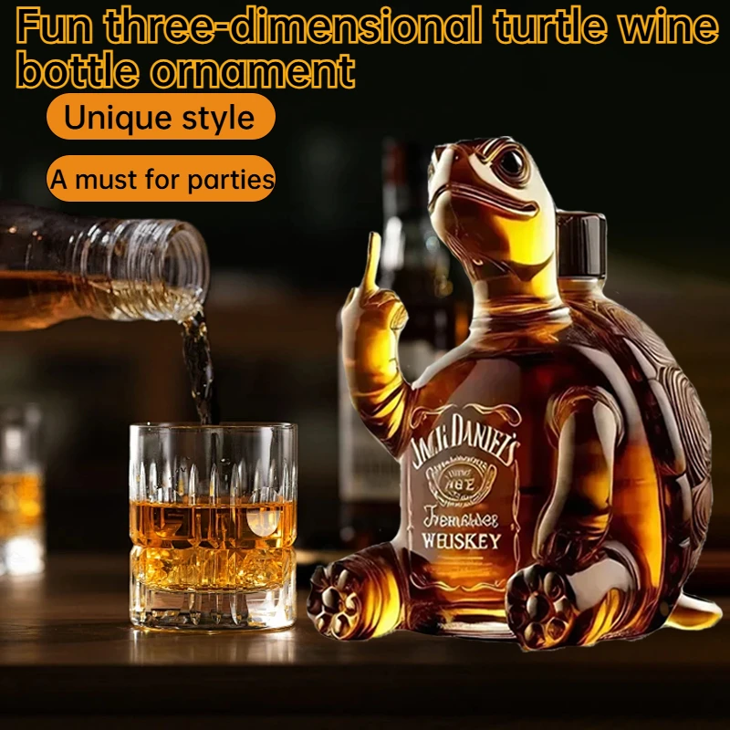 

Новая креативная 3D статуя черепахи, виски пробуждателя, бутылка из боросиликатного стекла, украшение для бара, офиса, дома, произведения искусства